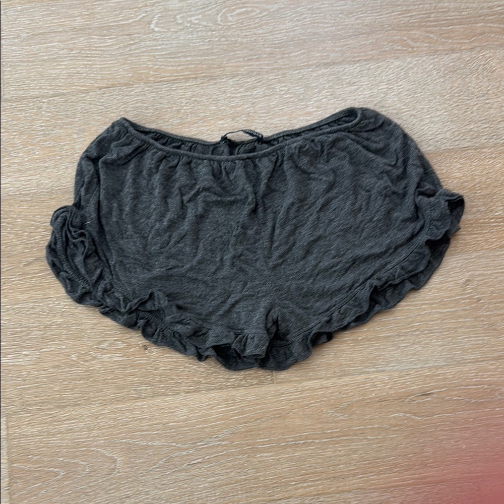 Brandy Melville Dark Gray Ruffle Shorts